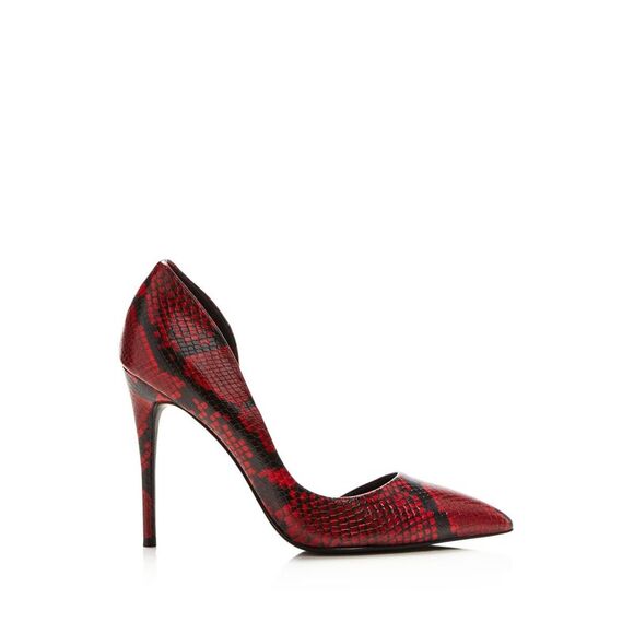 AQUA Womens Red Snake Print Dion Pointed Toe Stiletto Slip On Dress Pumps 5.5 M - Picture 3 of 4